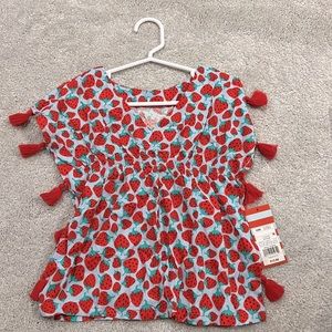 Cat & Jack strawberry print swim cover up. 18 month.